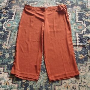 Rust Orange Wide-Leg Pants